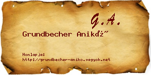 Grundbecher Anikó névjegykártya